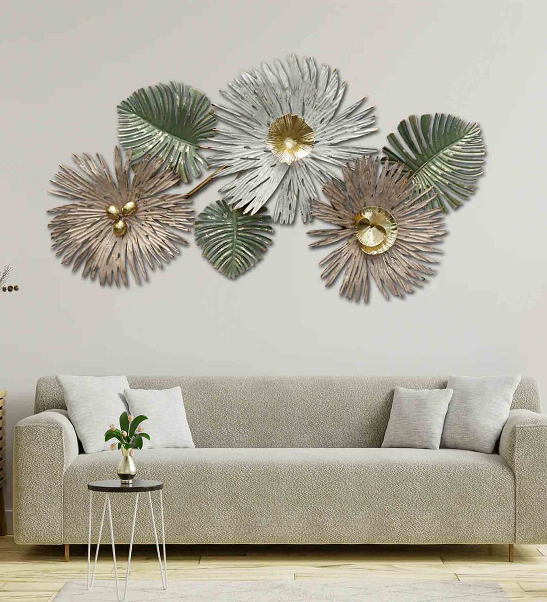 Buy Ophelia Floral Metal Wall Art in Multicolour by Dekor Company at 9