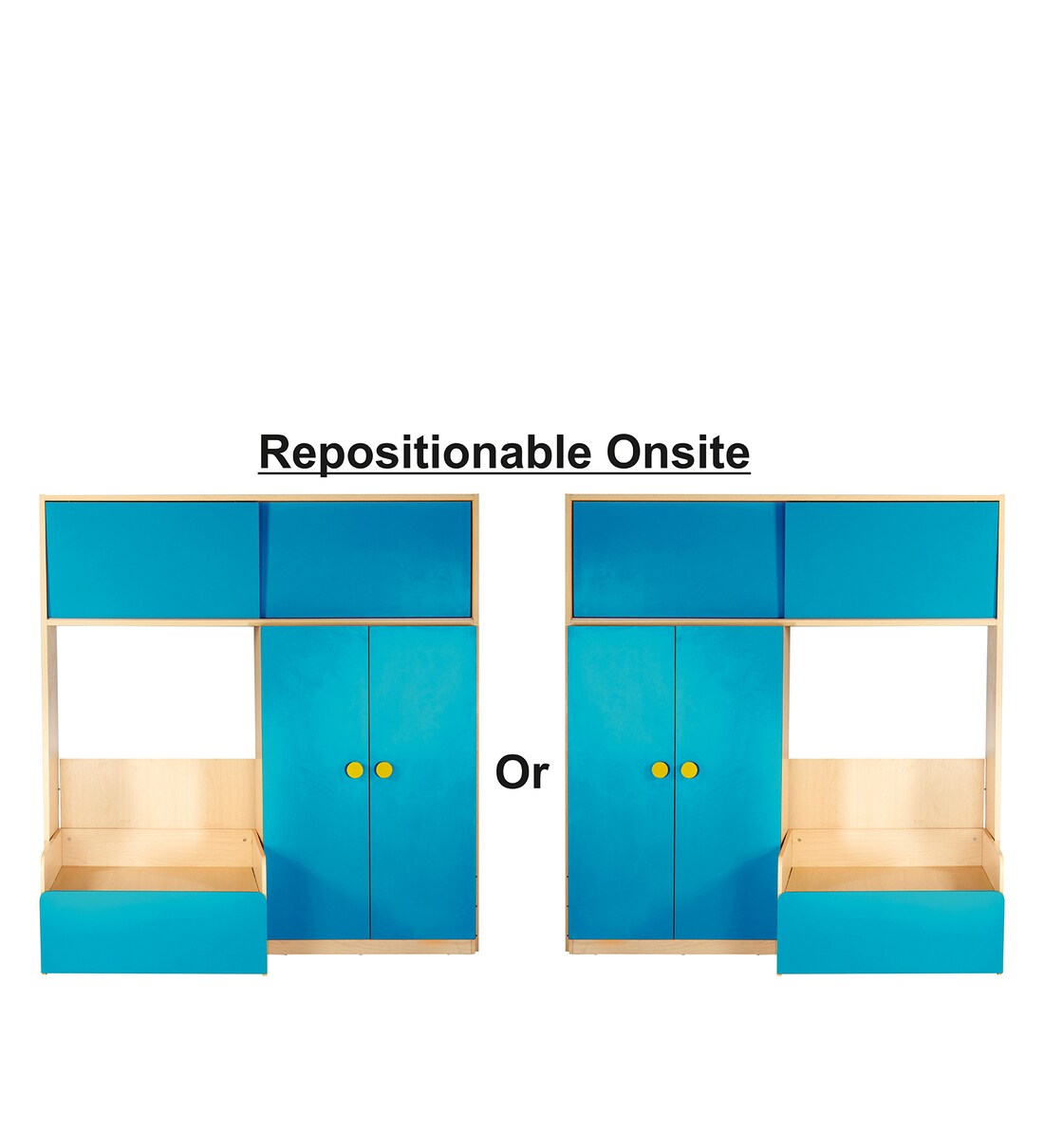 Buy Optima Storage Sofa Cum Bed Unit in Sky Blue by Yipi Online Online