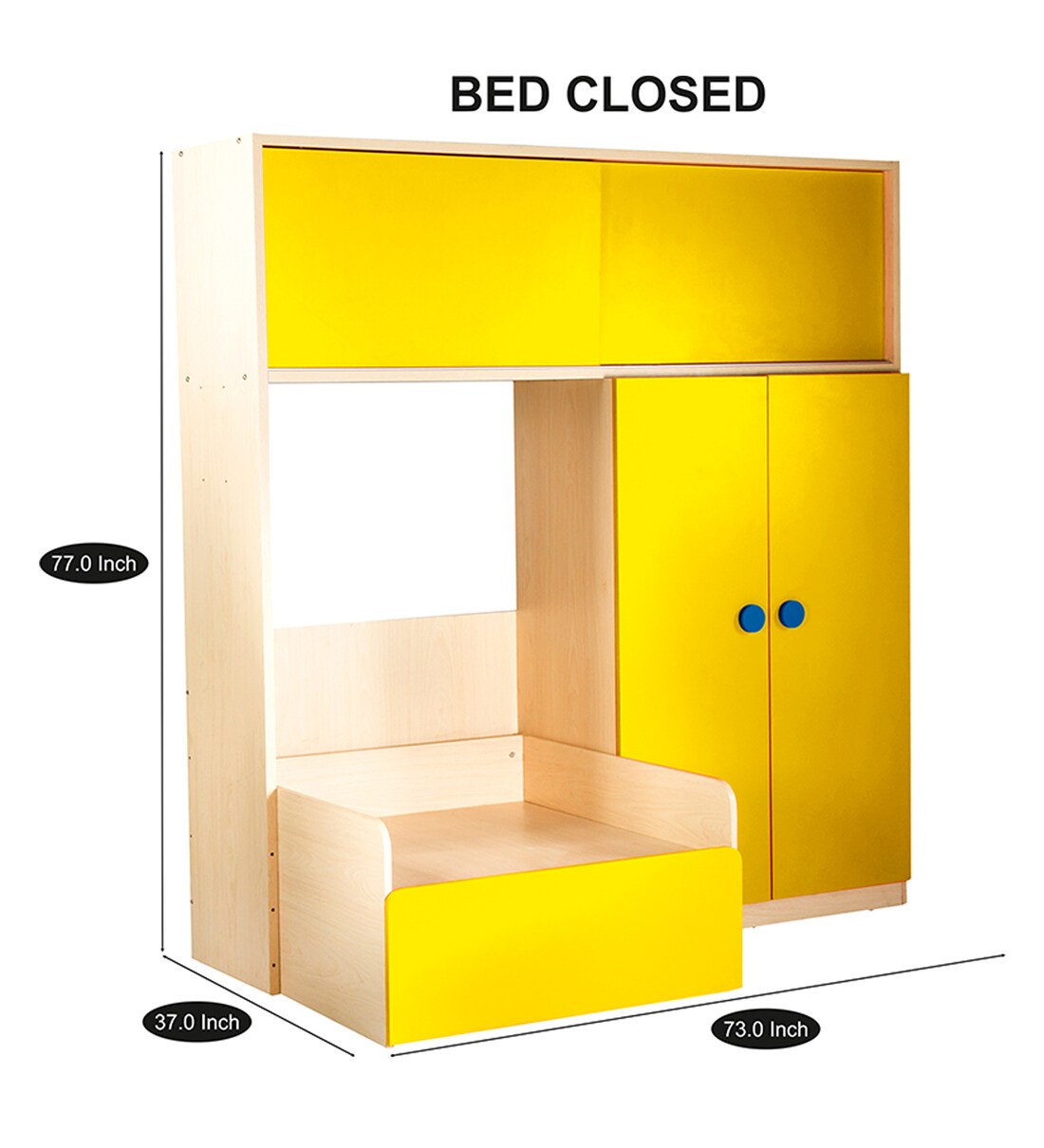 Buy Optima Storage Sofa Cum Bed Unit in Yellow by Yipi Online Online
