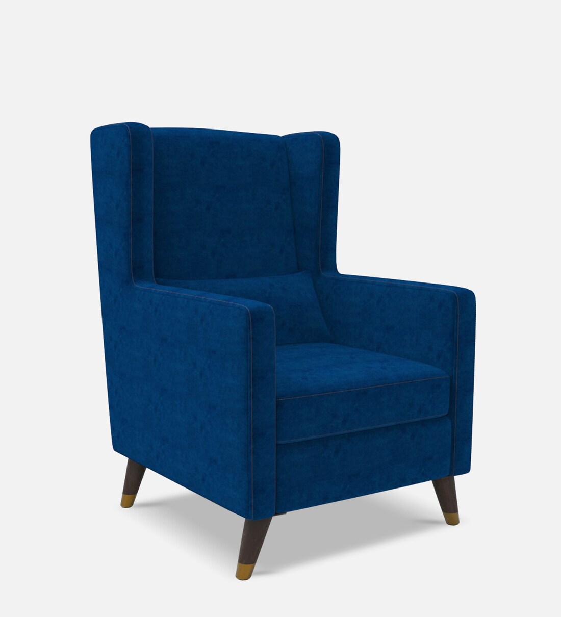 Buy Opulence Fabric Wing Chair in Blue Colour by Trevi Furniture Online