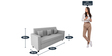 Optima Fabric 3 Seater Sofa In Grey Colour