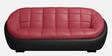 Opulent Leatherette 3 Seater Sofa in Claret & Black Colour