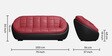 Opulent Leatherette 3 Seater Sofa in Claret & Black Colour