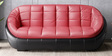 Opulent Leatherette 3 Seater Sofa in Claret & Black Colour