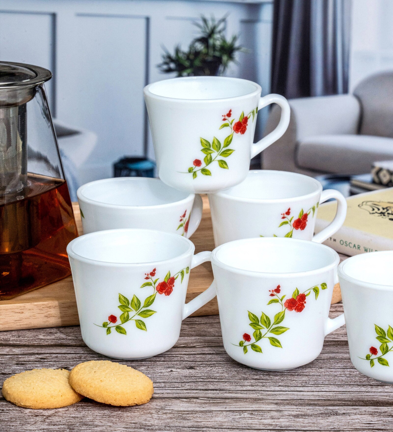 Opal Glass 12pcs Tea/Coffee Mug Set