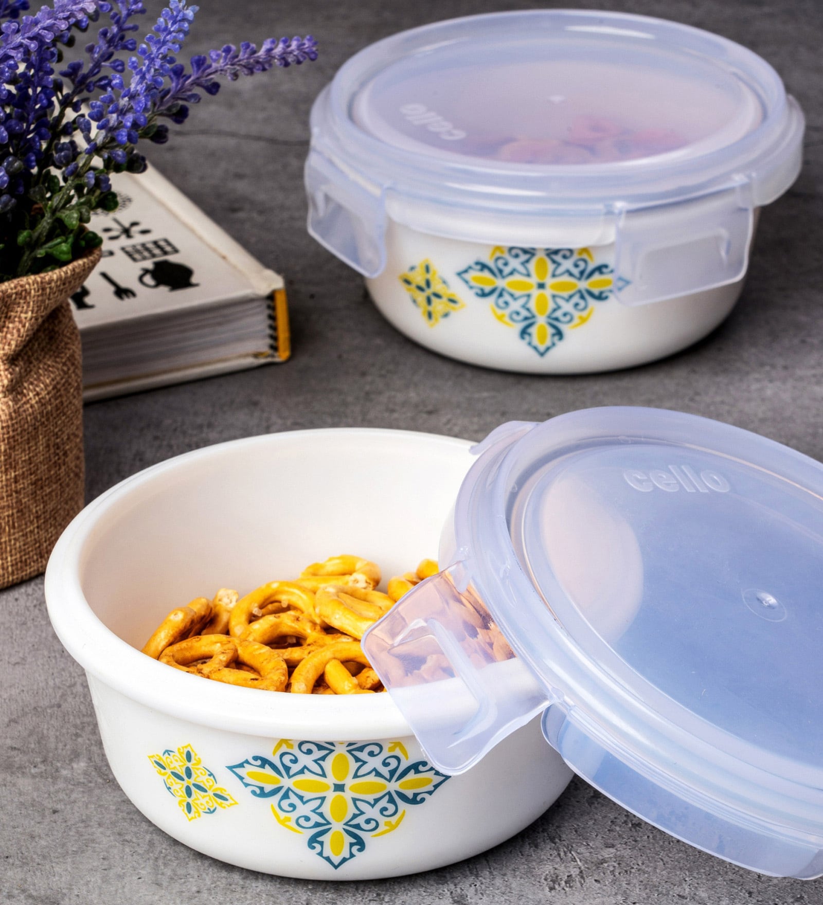 Opal Glass 2pcs Storage Container Set with Lid