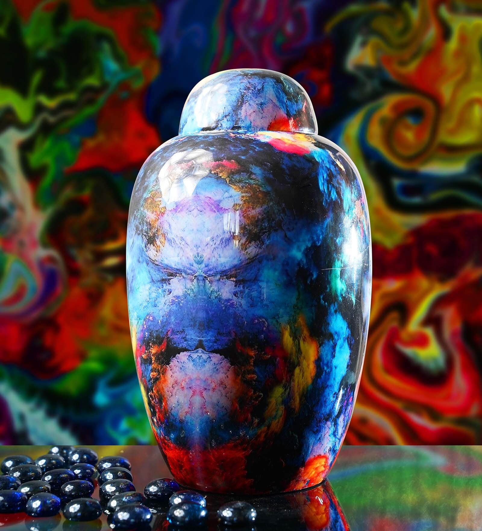Opal Metal Temple Jar