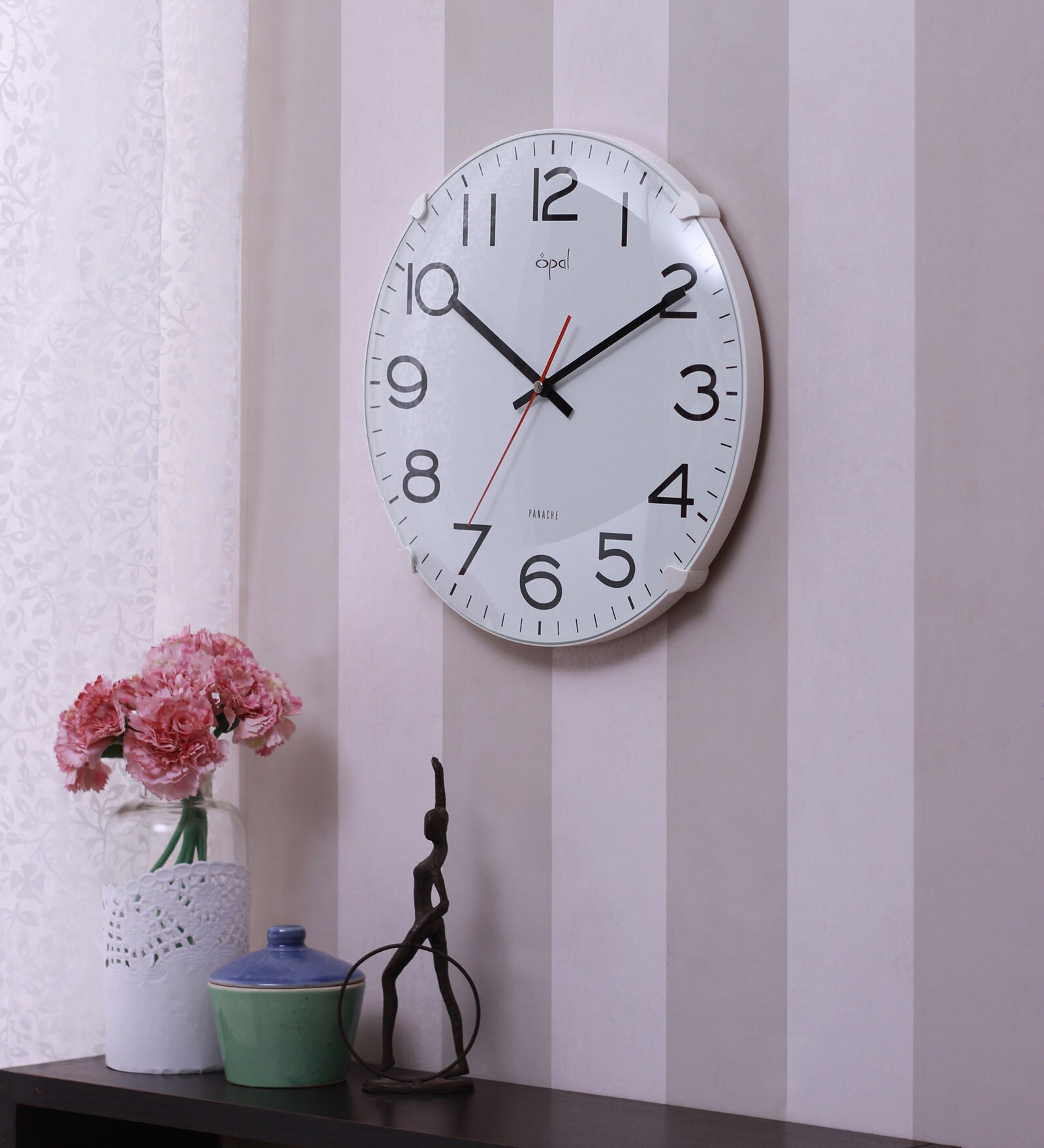 Buy White Glass Wall Clock by Opal Online Modern Wall Clocks