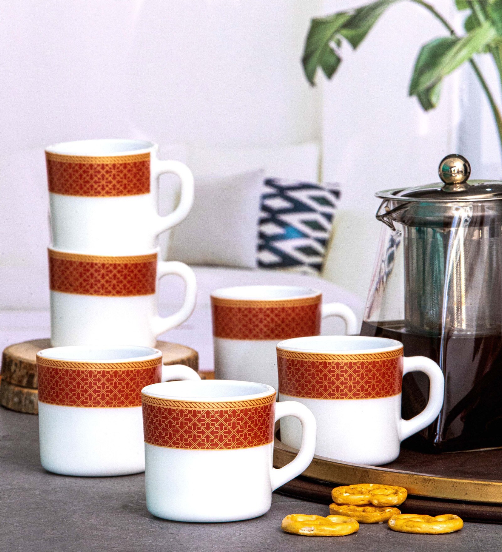 Opalware Solitaire Tea/Coffee Mug (Set of 12pcs)