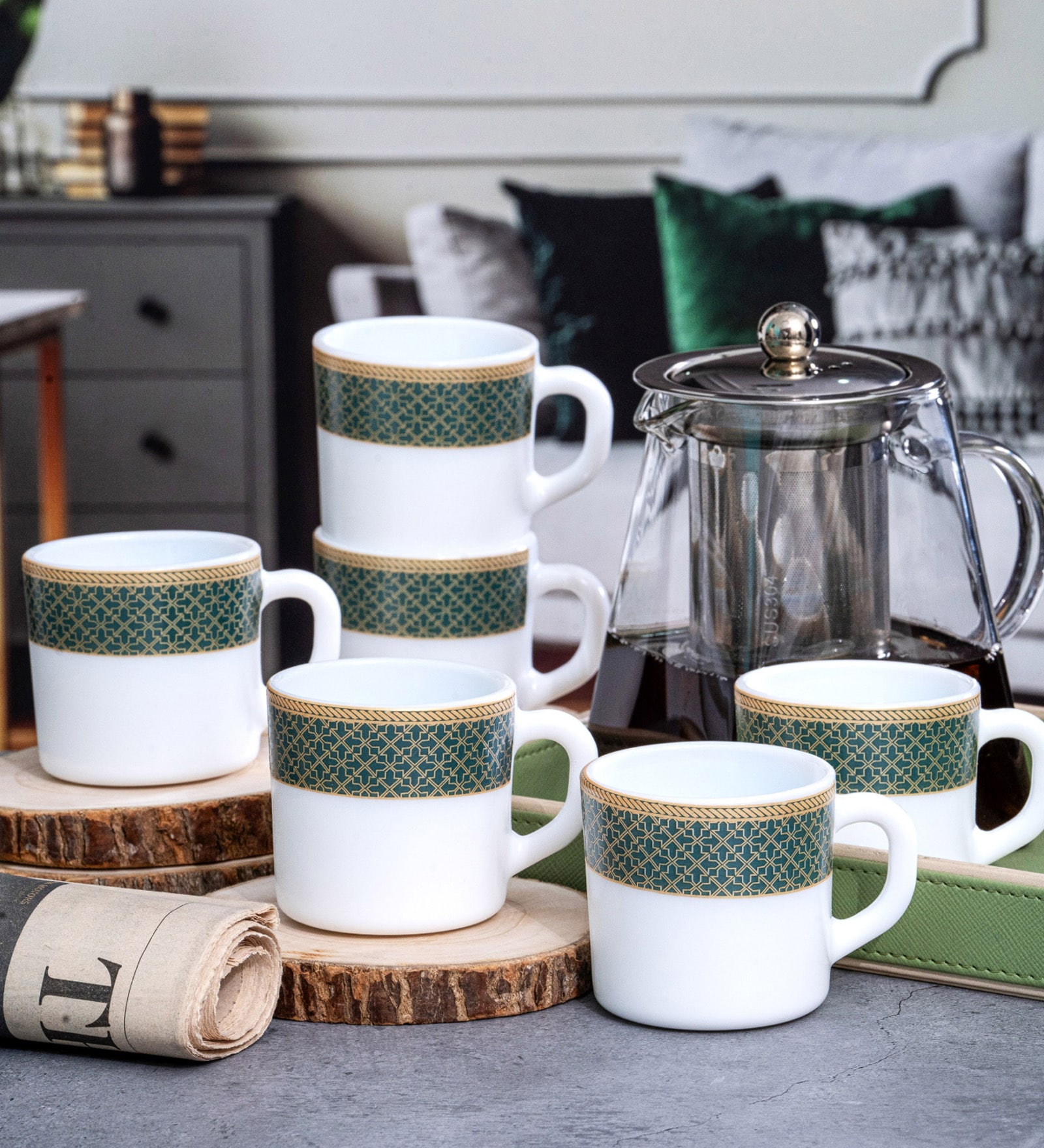 Opalware Tea/Coffee Mug Set of 6pcs
