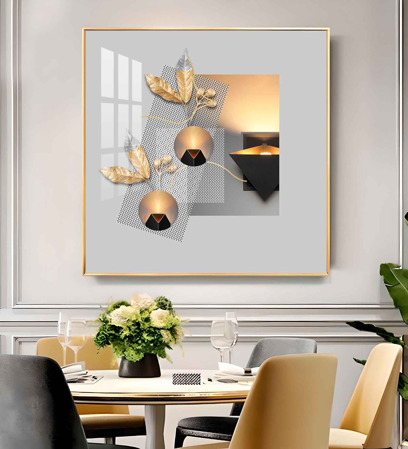 Opulent Oasis Glass Finish Square Wall Art