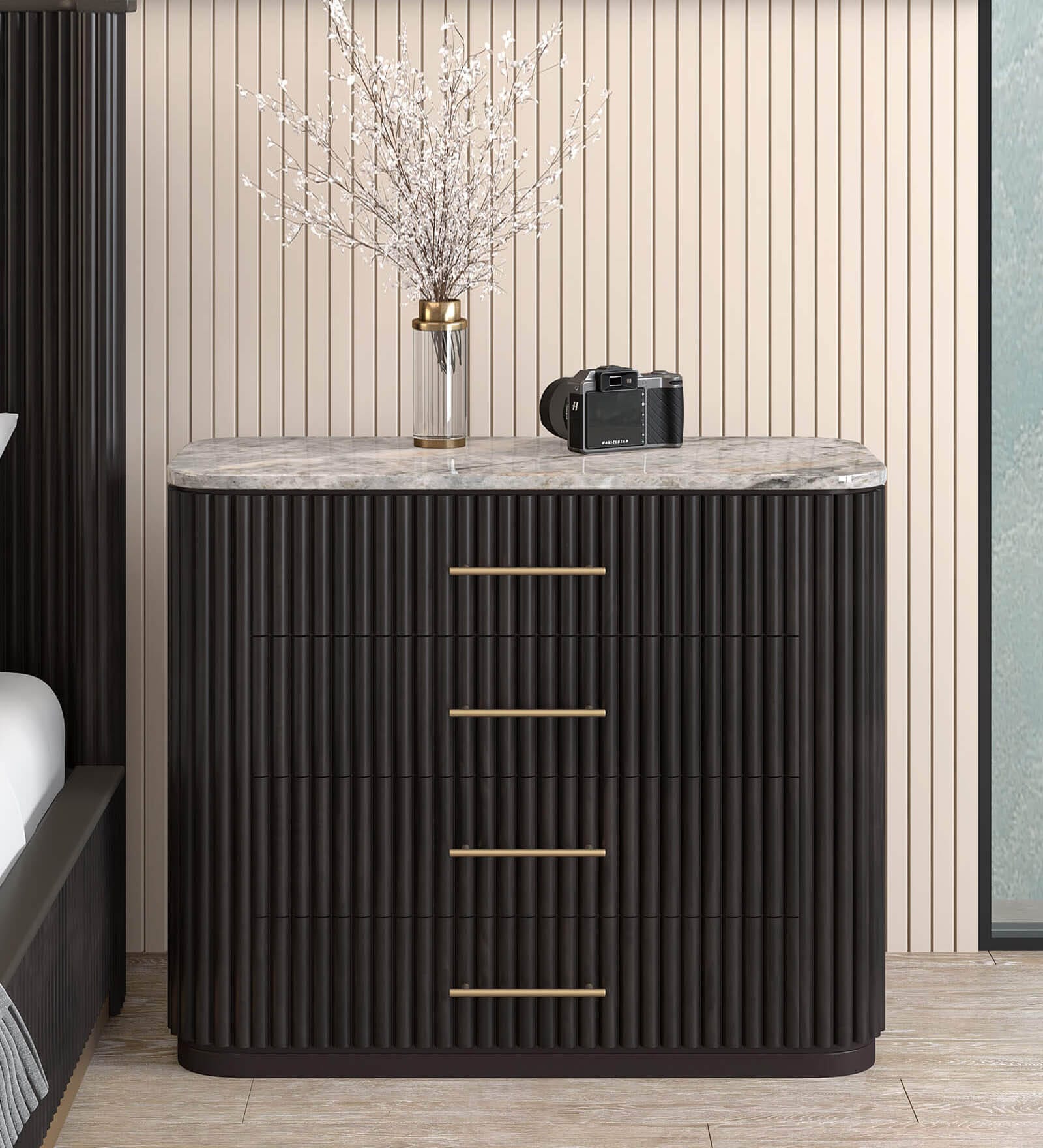 Opus Natural Stone Chest Of Drawer In Smokey Heaven Colour