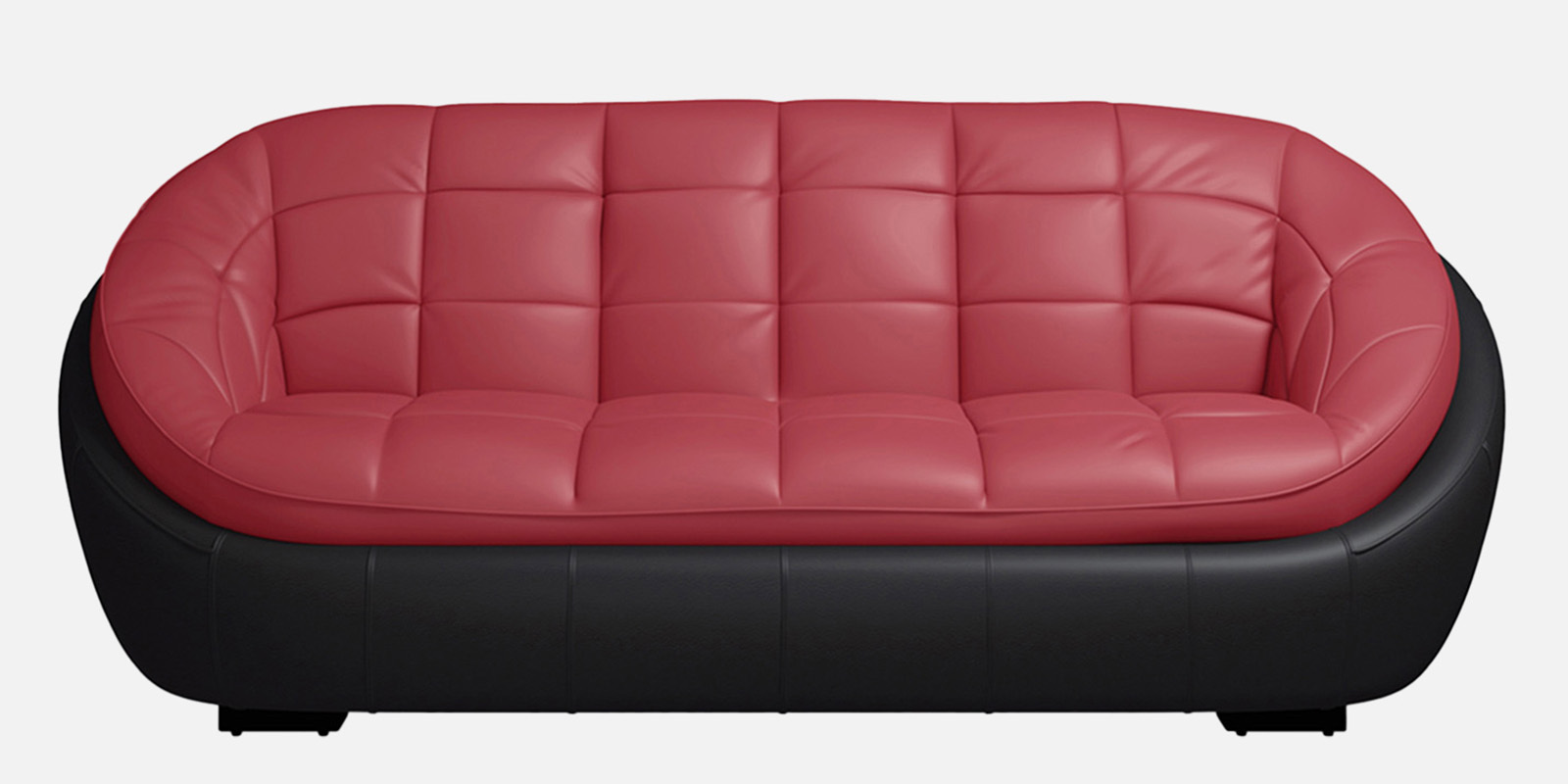 Opulent Leatherette 3 Seater Sofa in Claret & Black Colour Opulent Leatherette 3 Seater Sofa in Claret & Black Colour