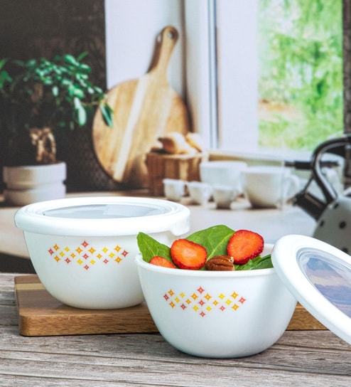 Opalware Royale Mixing Bowl Small with Premium Lid (set of 2pcs)