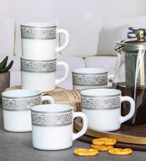 Opalware Solitaire Tea/Coffee Mug (Set of 12pcs)