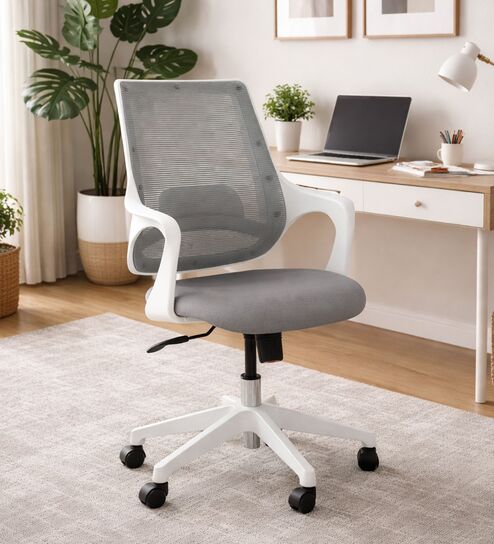 Opera Luxury Medium Back Office Chair In White Color