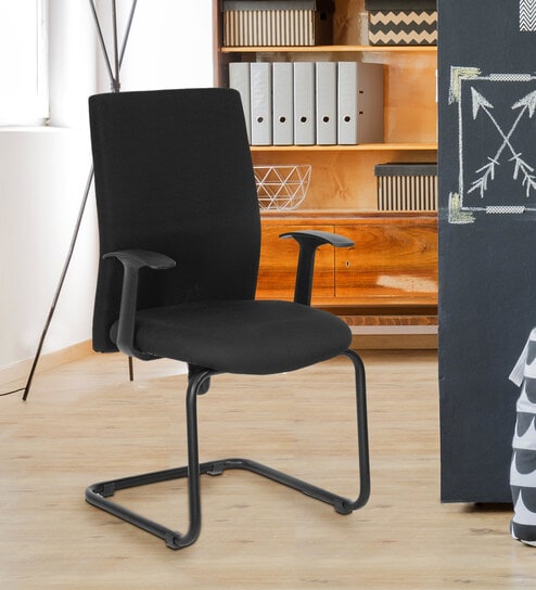 Optima Fabric Cantilever Chair in Black Colour