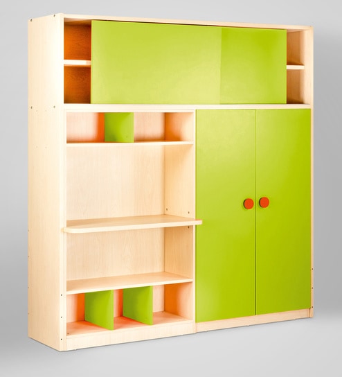 Buy Optima Storage Supreme Wardrobe And Study Table In Green By