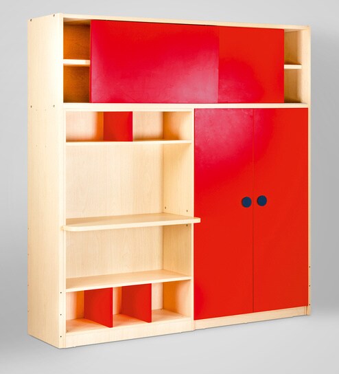 Buy Optima Storage Supreme Wardrobe And Study Table In Red By Yipi