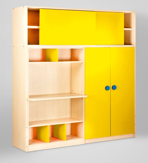 Buy Optima Storage Supreme Wardrobe And Study Table In Yellow By