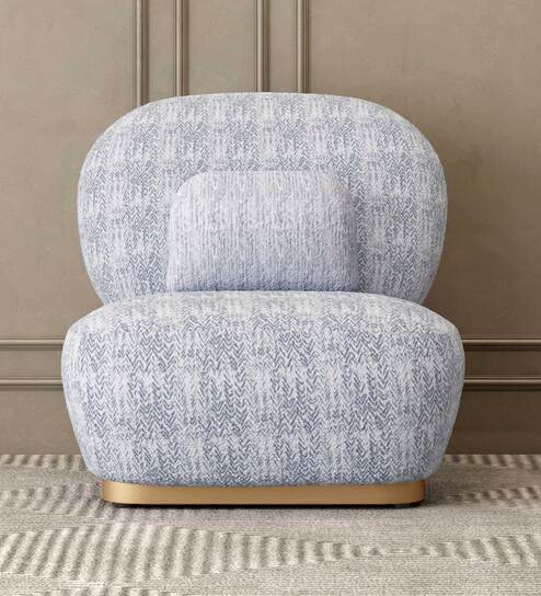 Opus Boucle Fabric 1 Seater Sofa With Flint Colour In Matte Finish