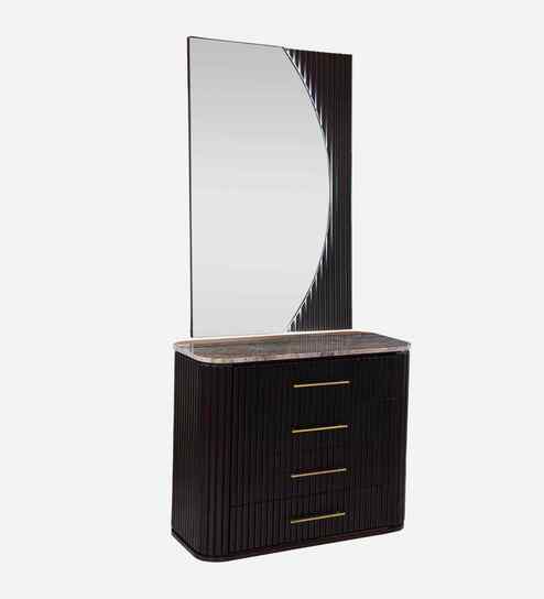 Opus Dressing Table With Mirror In Brown Finish