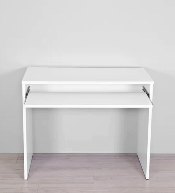 Buy Optima Computer Table in White Colour by Furncasa Online Computer