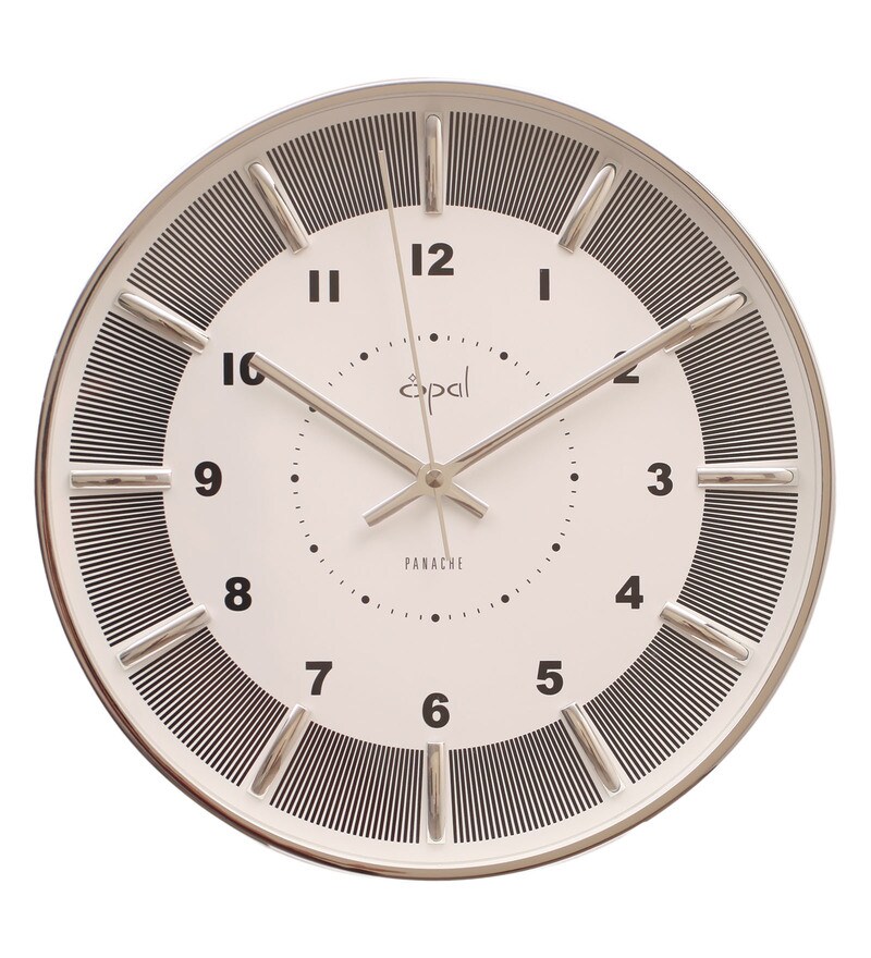Buy Silver Finish Chrome 12 Inch Wall Clock by Opal Online Modern