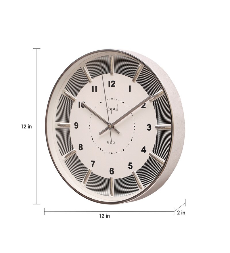 Buy Silver Finish Chrome 12 Inch Wall Clock by Opal Online Modern