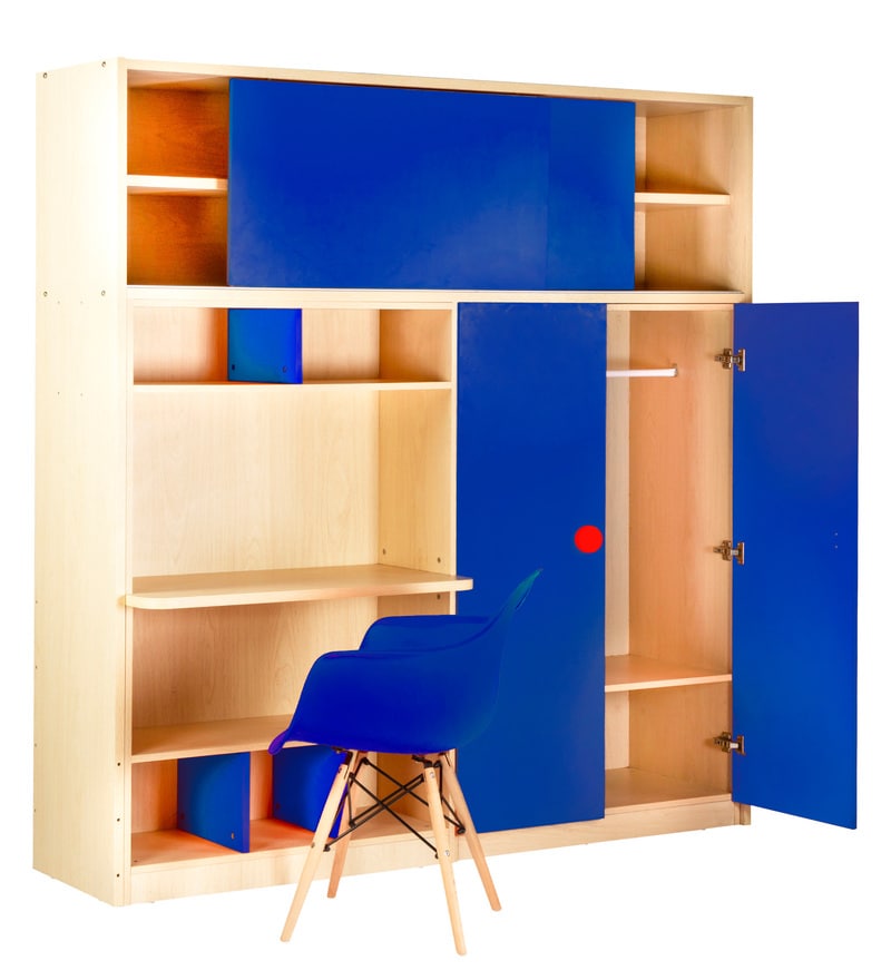 Buy Optima Supreme Wardrobe Study Table Set In Blue By Yipi Online