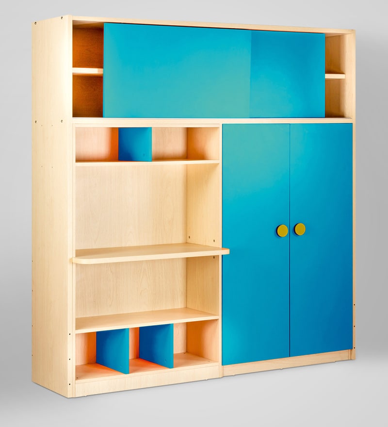 Buy Optima Storage Supreme Wardrobe And Study Table In Sky Blue By