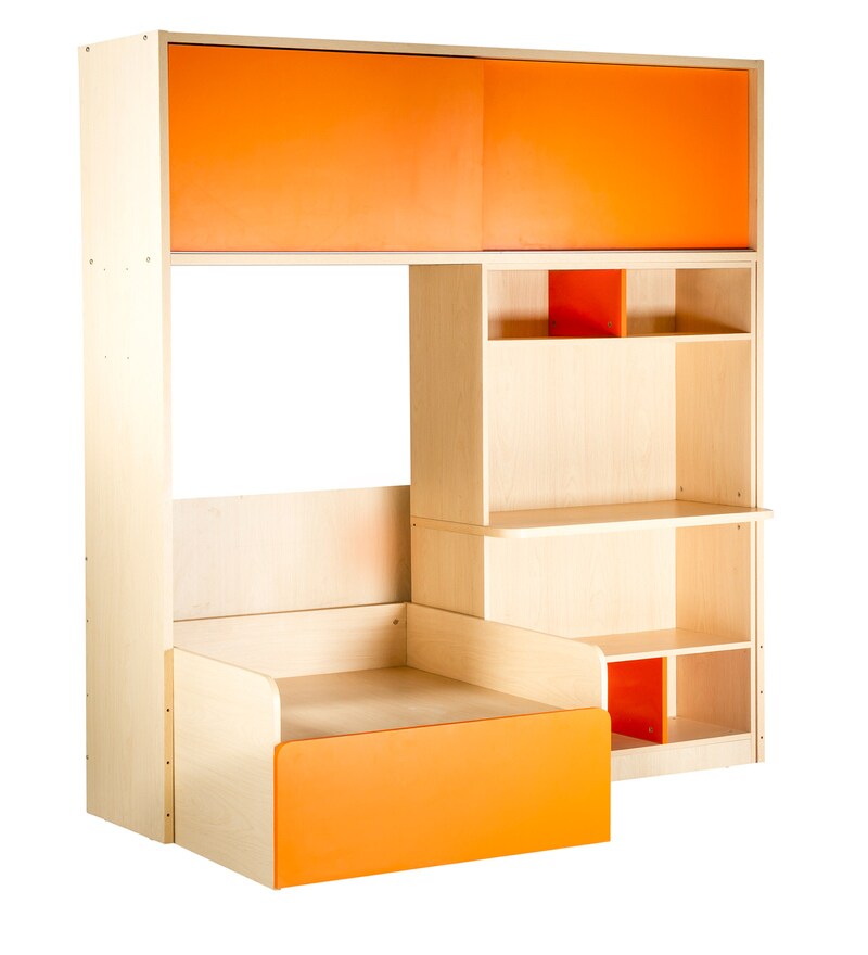 Buy Optima Study Bed Unit in Orange by Yipi Online Online Kids Beds