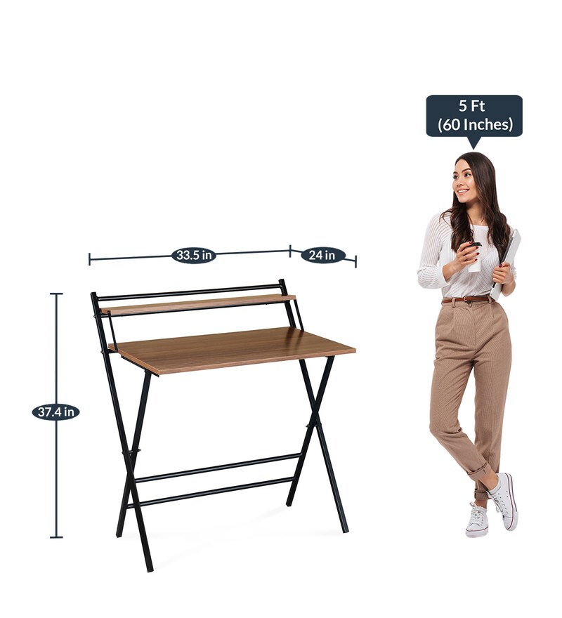 Buy Optimal Folding Study Table in Walnut Finish By Nilkamal Online