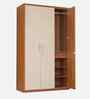Opal 3 Door Wardrobe In Beige Ceramic High Gloss Finish