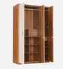Opal 3 Door Wardrobe In Beige Ceramic High Gloss Finish