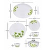 Opal 35pcs Dinner Set of 6pcs Dinner Plate, 6pcs Quarter Plate, 6pcs Veg. Bowl, 6pcs Soup Bowl, 6pcs Spoon, 2+2pcs Casserole with Lid, 1pc Oval Platter.