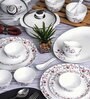 Opal 35pcs Dinner Set of 6pcs Dinner Plate, 6pcs Quarter Plate, 6pcs Veg. Bowl, 6pcs Soup Bowl, 6pcs Spoon, 2+2pcs Casserole with Lid, 1pc Oval Platter.