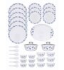Opal 35pcs Dinner Set of 6pcs Dinner Plate, 6pcs Quarter Plate, 6pcs Veg. Bowl, 6pcs Soup Bowl, 6pcs Spoon, 2+2pcs Casserole with Lid, 1pc Oval Platter.