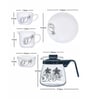 Opal Glass 15pcs Tea Set of 6pcs Cup, 6pcs Saucer, 1pc Clear Glass Crafe, 1pc Milk Mug & Sugar Pot)