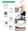 Opal Glass 15pcs Tea Set of 6pcs Cup, 6pcs Saucer, 1pc Clear Glass Crafe, 1pc Milk Mug & Sugar Pot)