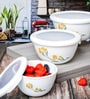 Opal Glass 3pcs Bowl Set with Lid