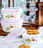 Opal Glass 3pcs Storage Container Set of each 1pc Large, Medium & Small