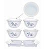 Opal Glass 9pcs Tiffany Dry Fruit Set of 4pcs Storage Bowl, 4pcs Lid & 1pc Plastik Tray