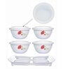 Opal Glass 9pcs Tiffany Dry Fruit Set of 4pcs Storage Bowl, 4pcs Lid & 1pc Plastik Tray