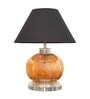Amalia Black Cotton Shade Night Lamp With Metal & Glass Base