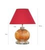 Desmond Maroon Cotton Shade Night Lamp With Metal & Glass Base