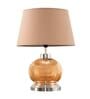 Alice Beige Cotton Shade Night Lamp With Metal & Glass Base