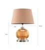 Alice Beige Cotton Shade Night Lamp With Metal & Glass Base