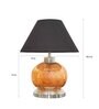 Amalia Black Cotton Shade Night Lamp With Metal & Glass Base