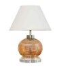 Midwest White Cotton Shade Night Lamp With Metal & Glass Base